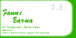 fanni barna business card